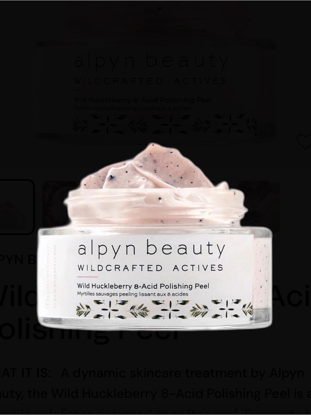 Wild Huckleberry 8-Acid Polishing Peel 1.7fl oz./50ml - Pink Exfoliating Cream